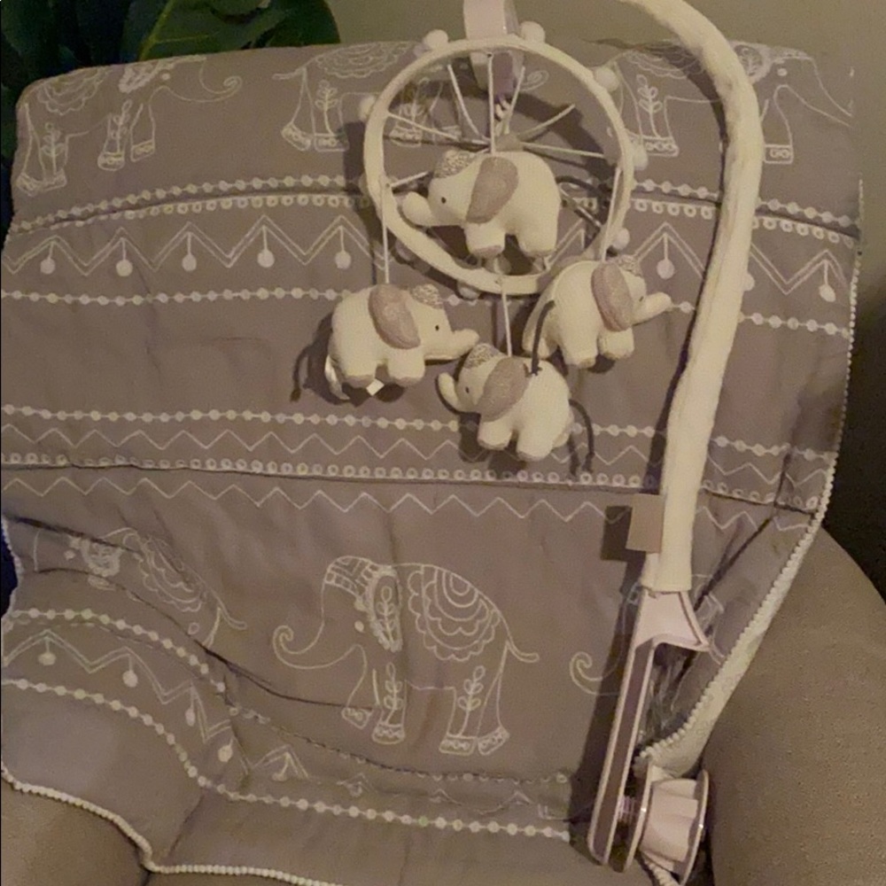 Baby mobile and comforter
